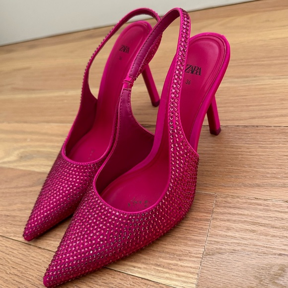 Zara pink embellished heels - Picture 1 of 6